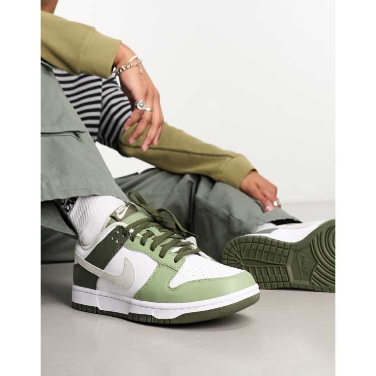 Nike Dunk Low Fall Khakis sneakers in green and white | ASOS