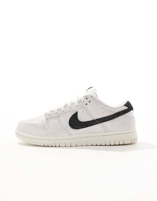 Nike Dunk Low glitter sneakers in white and black