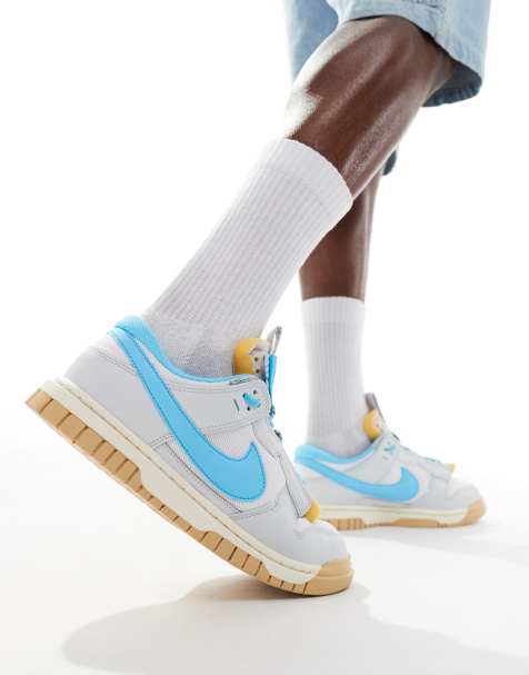 Nike Dunk Low jumbo trainers in white and blue - view 1