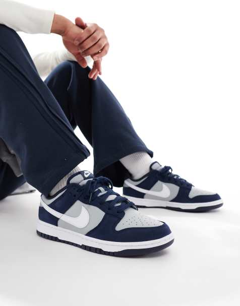Nike - Dunk Low - Marineblå og grå sneakers - view 1
