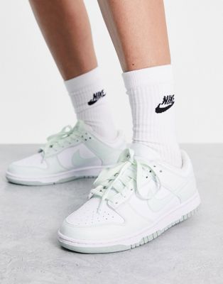 Nike Dunk Low Next trainers in white and barely green