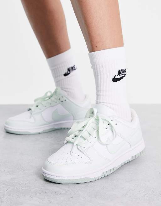 Nike Dunk Low Next trainers in white and barely green ASOS