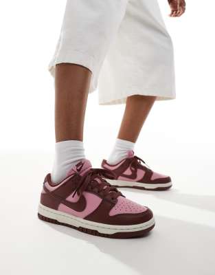 Nike Nike Dunk Low NN trainers in pink and brown-White