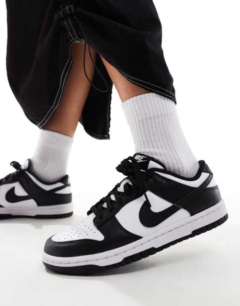 Nike Dunk Low NN womens trainers in white and black - view 1