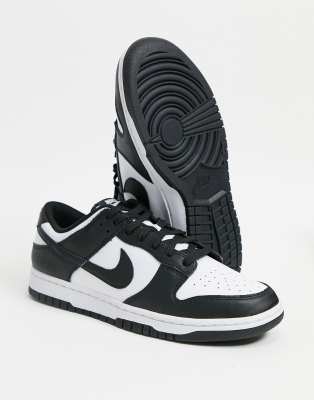 Nike Dunk Low Panda Sneakers In Black And White In White