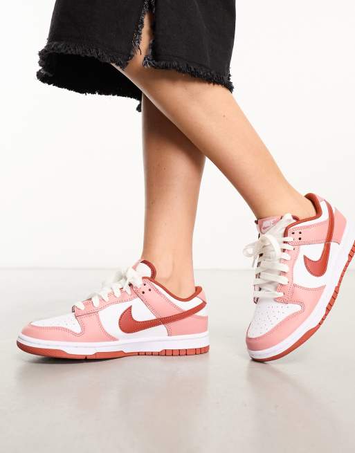 Nike Dunk Low panda sneakers in white and rugged orange | ASOS