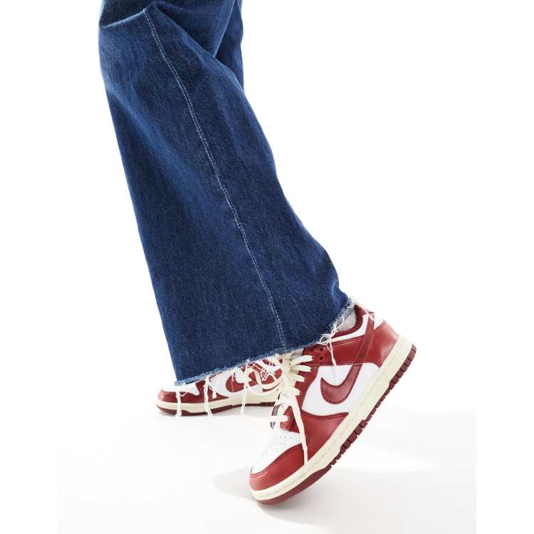 Team Red Dunks Outfit Nike Dunk Low Premium Sneakers In White And