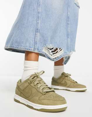 NIKE DUNK LOW PRM MF SNEAKERS IN NEUTRAL OLIVE-BLUE