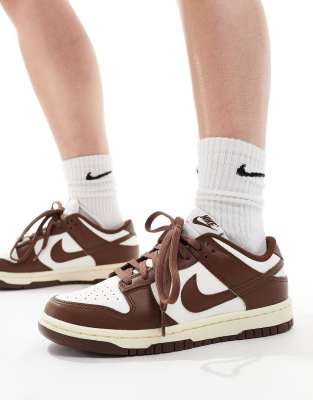 Nike - Dunk Low Retro - Baskets basses - Blanc/marron