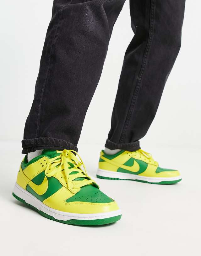 Nike Dunk Low Retro BTTYS sneakers in green and yellow