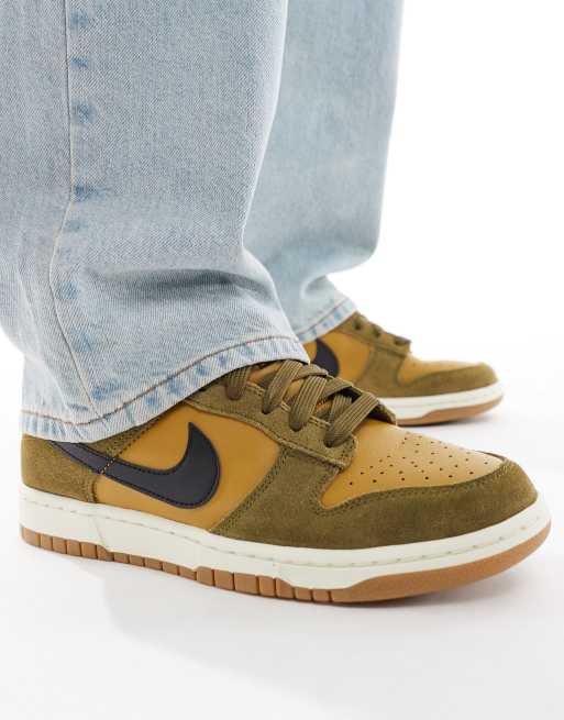 Nike – Dunk Low Retro – Naturvita och kakifärgade sneakers med låga skaft, 3 av 5