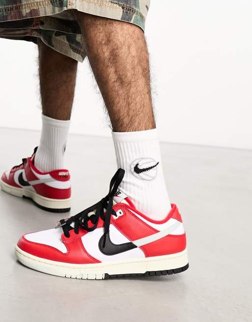 Nike dunk low 2024 red black white