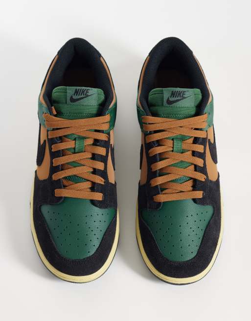 Nike – Dunk Low Retro PRM – Gröna och bruna sneakers med låga skaft, 3 av 5