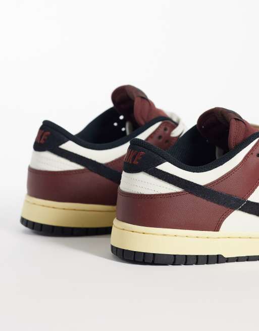 Nike Dunk low Retro PRM trainers in burgundy and black, 2 of 5