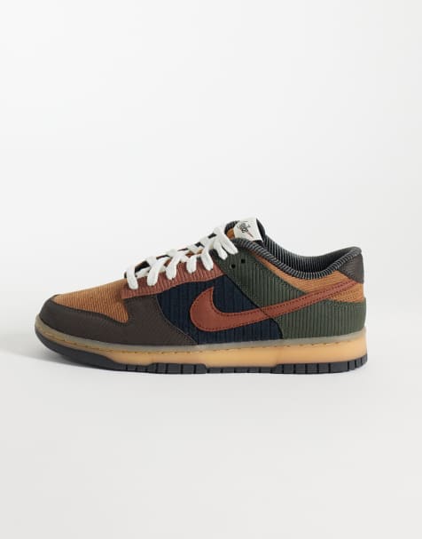 Nike Dunk low Retro PRM trainers in green cord - view 1