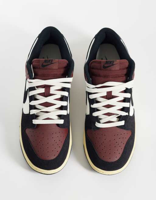 Nike - Dunk Low Retro PRM - Zapatillas de deporte burdeos y negras, 3 de 5