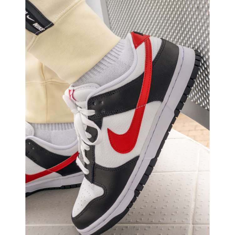 red black and white nike dunk low