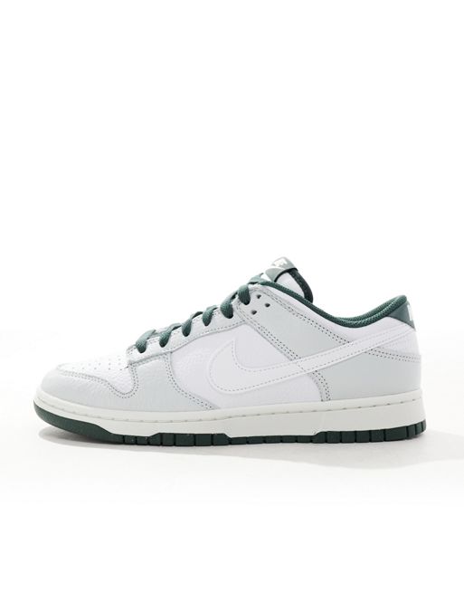 Nike Dunk Low Retro SE sneakers in white, gray and dark green