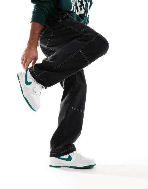 Nike - Dunk Low Retro - Sneakers bianco sporco e verdi, 5 di 5