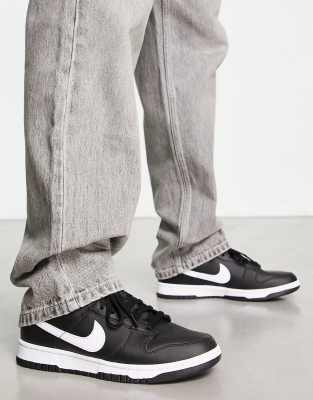 NIKE DUNK LOW RETRO SNEAKERS IN BLACK AND WHITE - BLACK