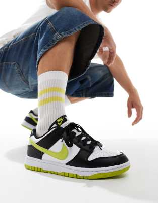 Nike Dunk Low Black Bright Cactus In Black