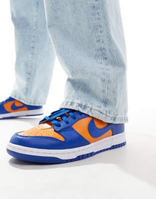 Nike Dunk Low Retro Sneakers In Blue And Orange In Blue