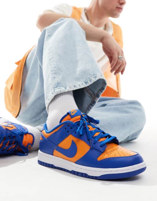 Nike Dunk Low Retro sneakers in blue and orange