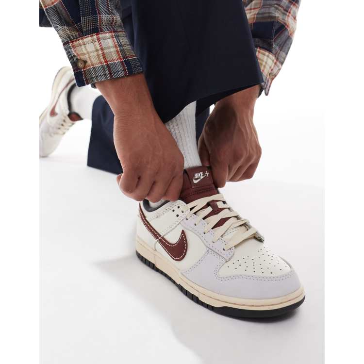 Nike Dunk Low Retro sneakers in brown and sail ASOS