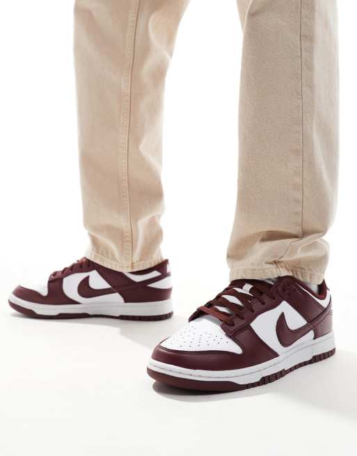 Nike Dunk Low Retro sneakers in burgundy and white 