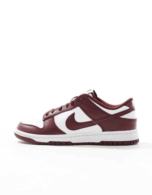 Nike Dunk Low Retro sneakers in burgundy and white , 2 of 5