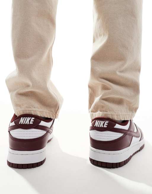 Nike Dunk Low Retro sneakers in burgundy and white , 3 of 5