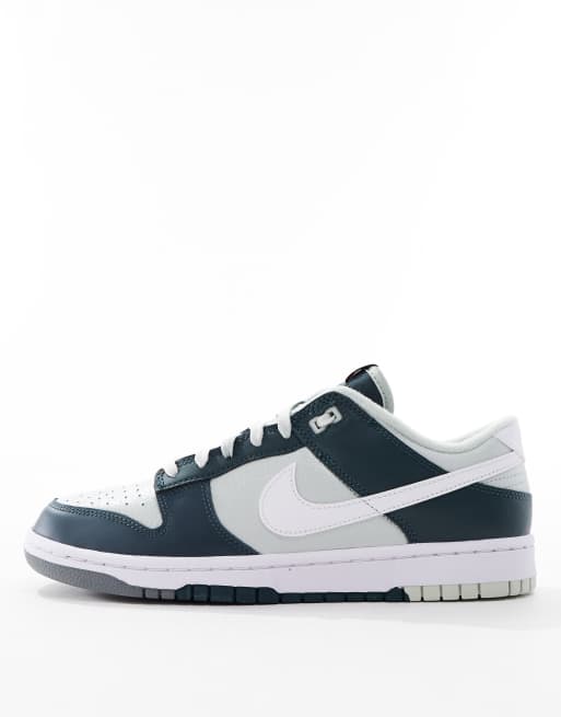 Nike Dunk Low Retro sneakers in gray and deep green