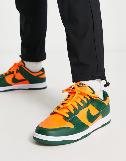 Nike Dunk Low Retro sneakers in green and orange