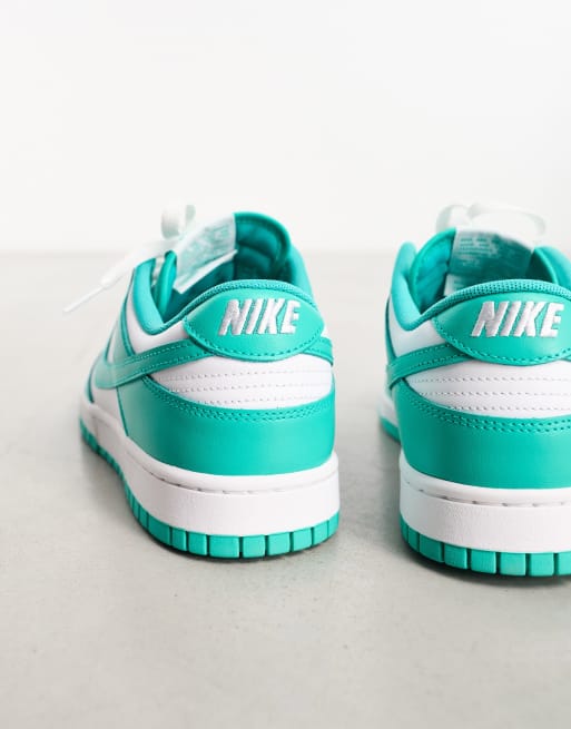 Nike Dunk Low sneakers in white and green