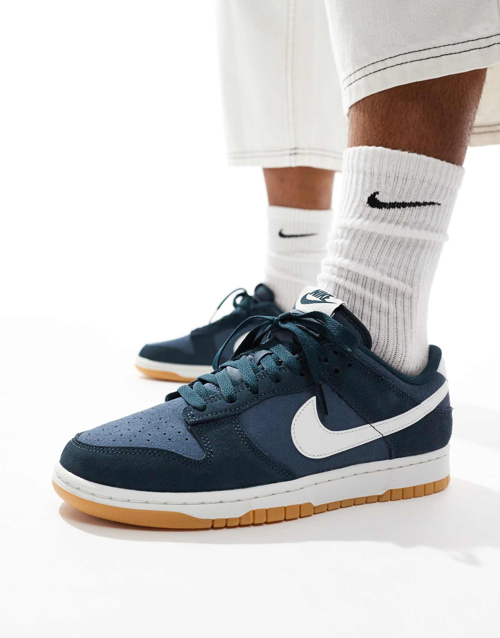 Кроссовки Nike Dunk Low в стиле ретро темно-синего и белого цветов