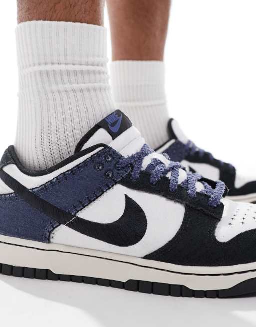 Nike Dunk Low Retro sneakers in navy and white, 4 of 5