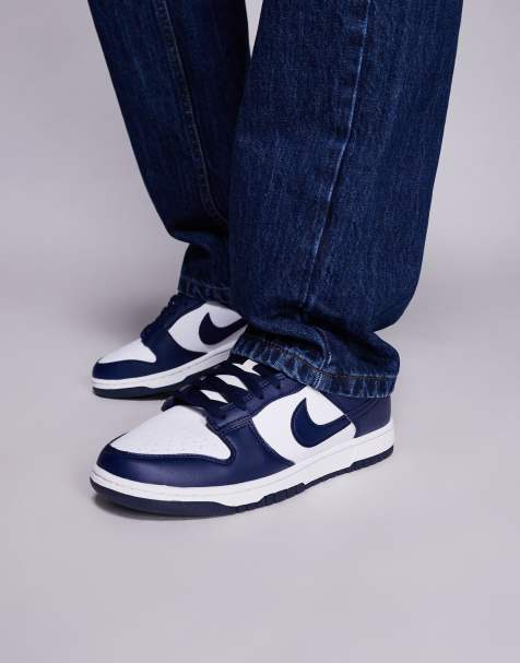 Nike Dunk Low Retro sneakers in navy & white - view 1