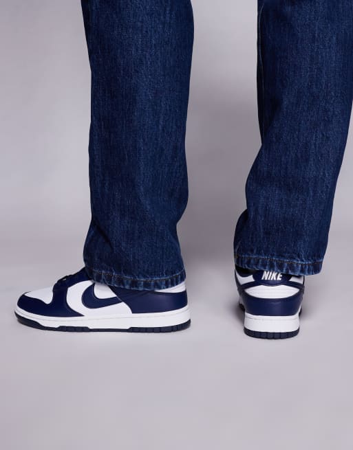 Nike Dunk Low Retro sneakers in navy & white