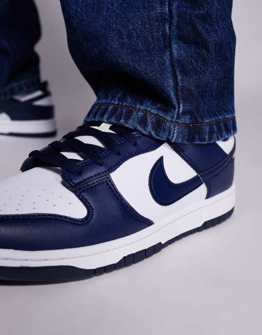Nike Dunk Low Retro sneakers in navy & white