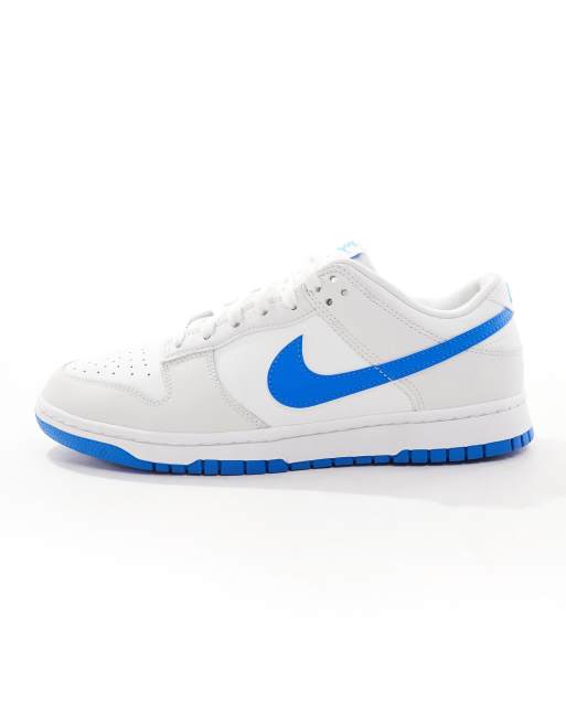 Nike Dunk Low Retro trainers in white and blue