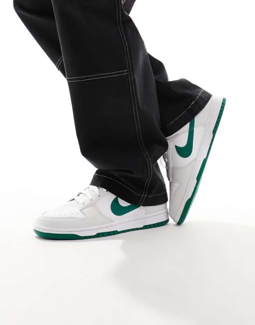 Nike Dunk Low Retro sneakers in off white and green ASOS