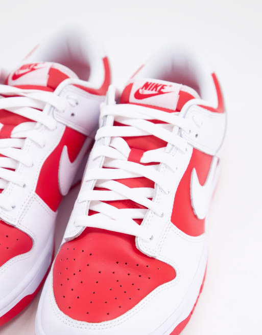 Nike Dunk Low Retro sneakers in red and white