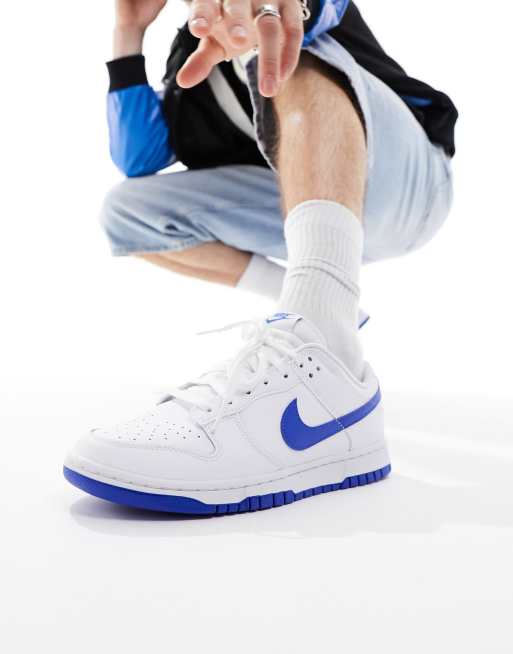 Nike Dunk Low Retro sneakers in white and blue | ASOS