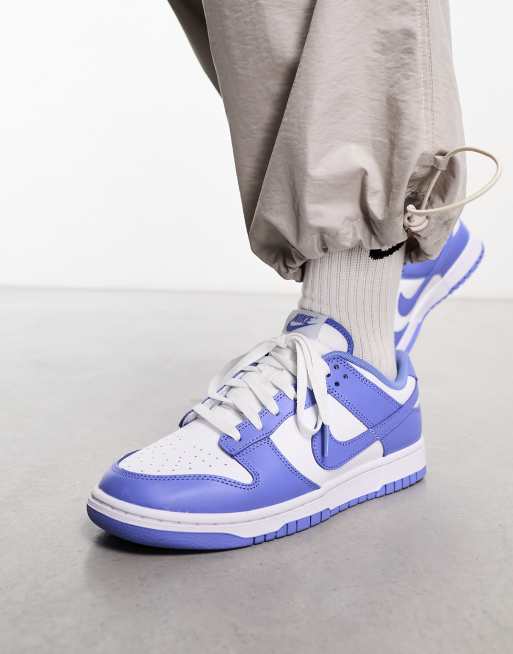 Nike sneakers white and sales blue