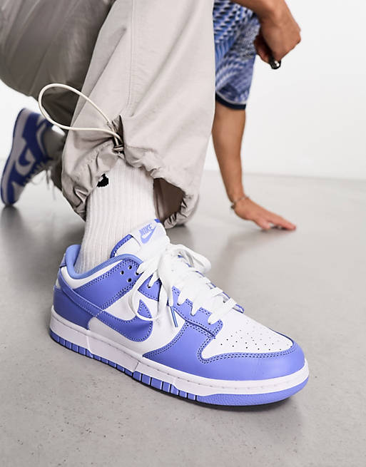 Nike Dunk Low Retro sneakers in white and blue