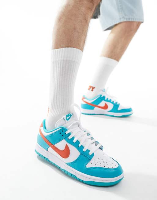 Nike Dunk Low Retro sneakers in white and blue | ASOS