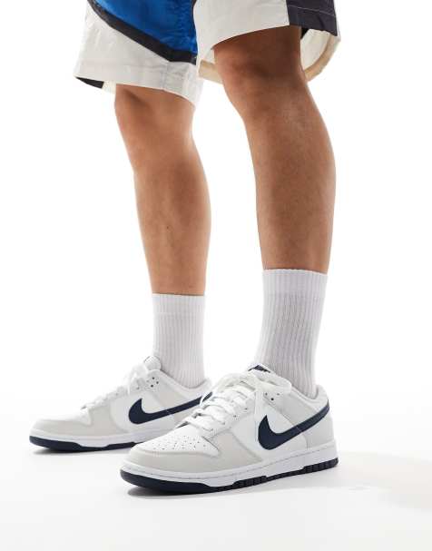 Nike Dunk Low Retro sneakers in white and navy - view 1