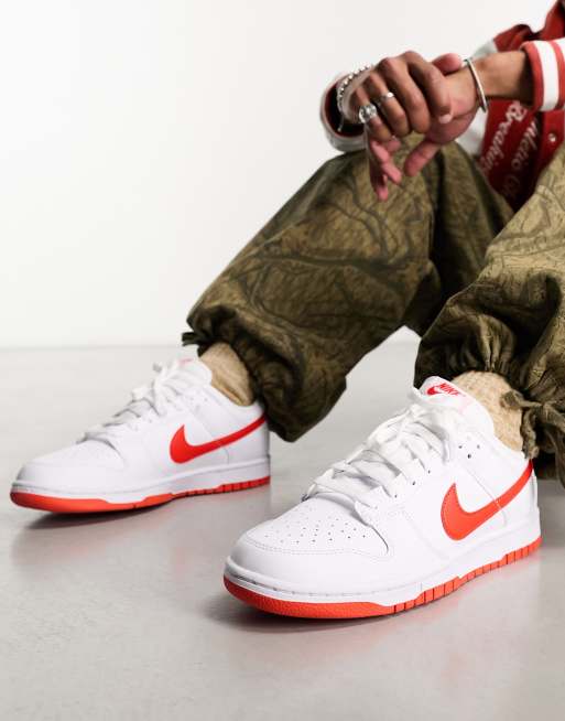 Nike dunk cheap low white red