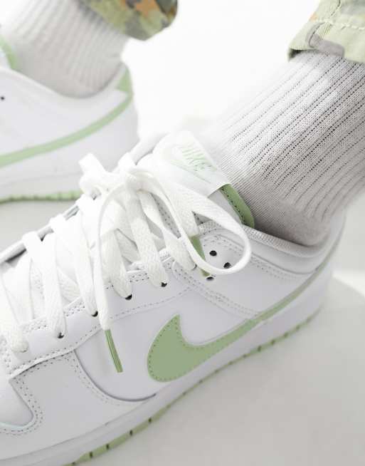 Nike Dunk Low Retro sneakers in white and sage | ASOS