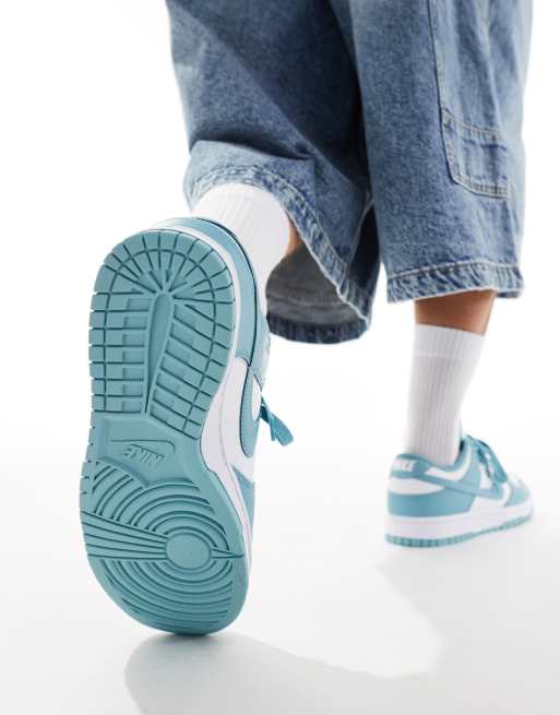 Nike - Dunk Low Retro - Sneakers in wit en blauw, 3 van 5